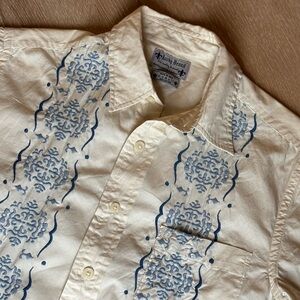 Vintage Y2K Lucky Brand Guayabera Cubavera Shirt Embroidered Western Men’s XS